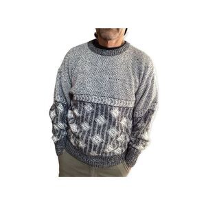 Vintage Nuovo New Forces Gray And Black Grandpa Sweater Size: L